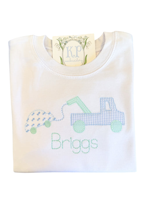 Tow Truck Appliqué Tshirt