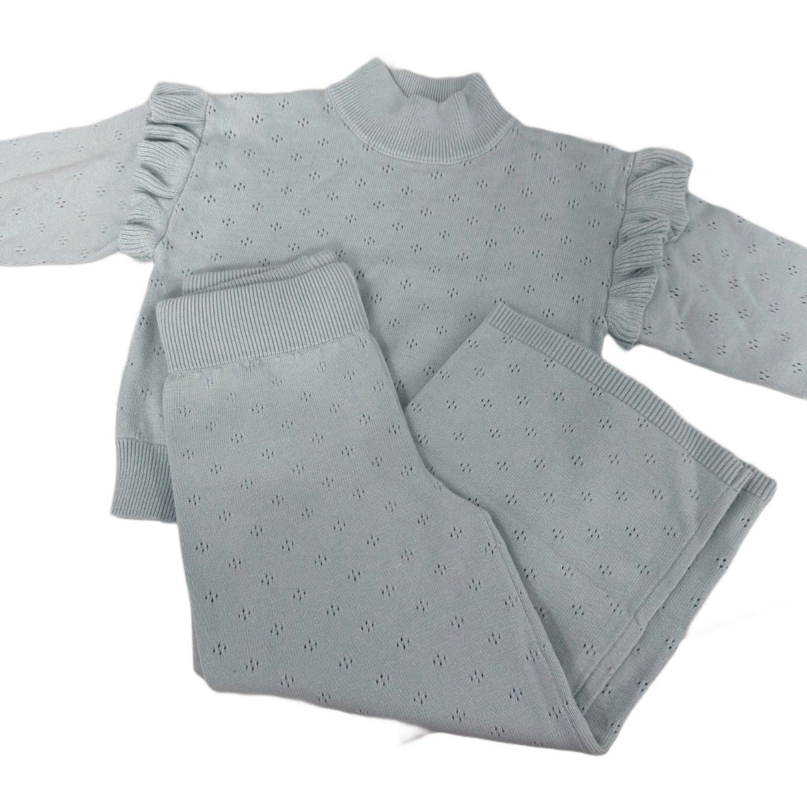 Pointelle Knit Set Blue *Preorder