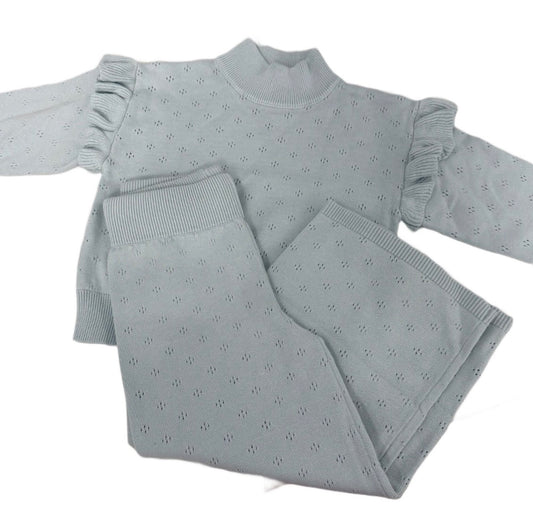 Pointelle Knit Set Blue *Preorder