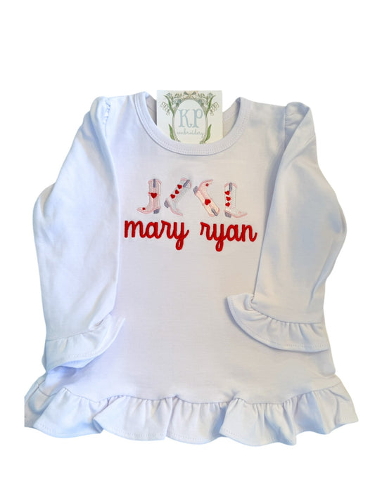 Girls Boots & Hearts Tshirt