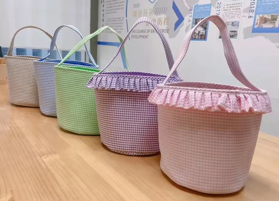 Preorder Ruffle Gingham Easter Basket