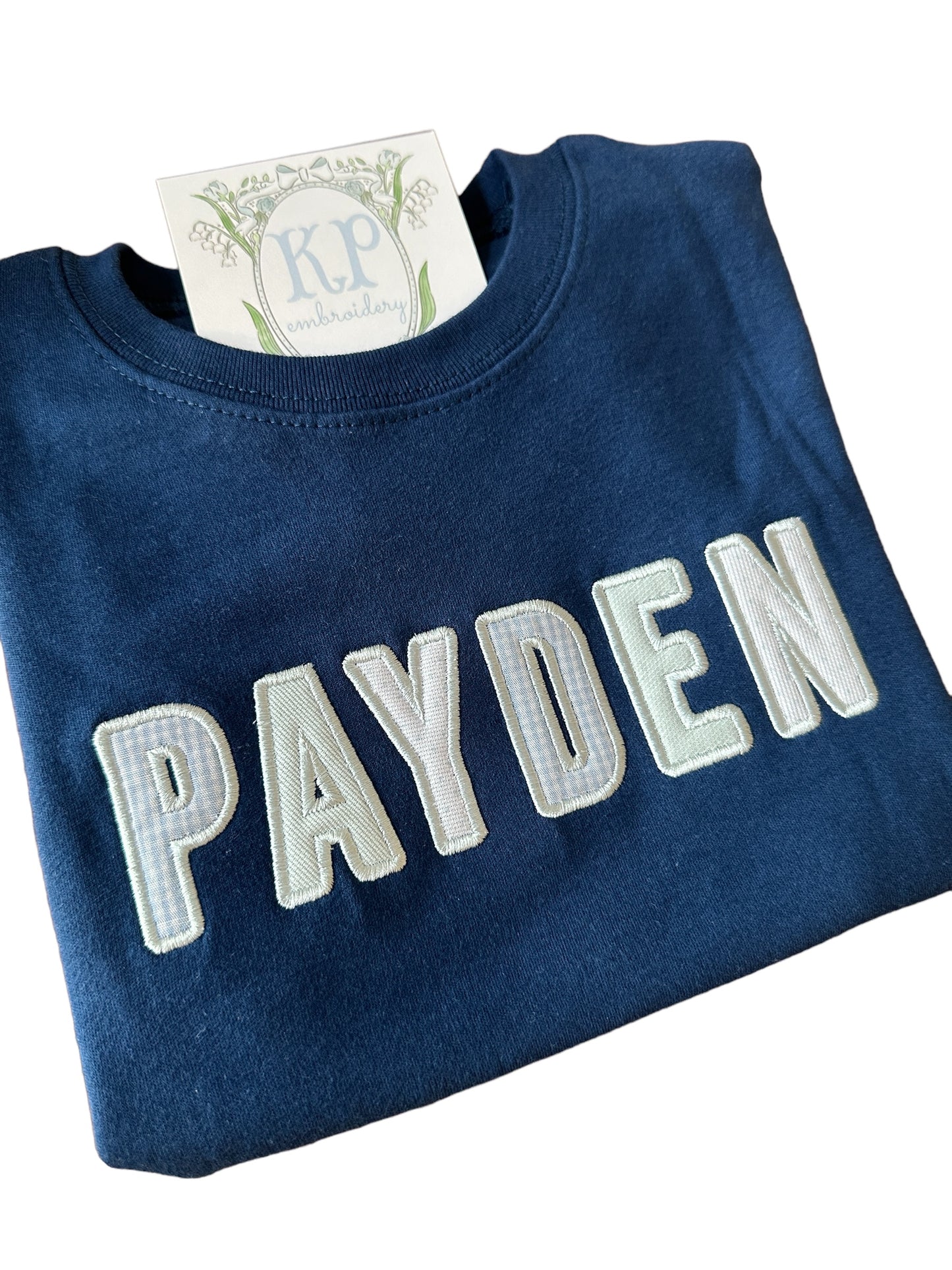 Boys Applique Block Name Short Sleeve Tshirt