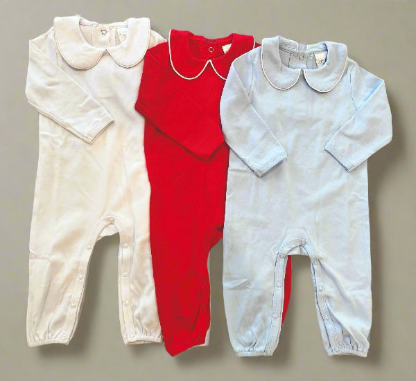 Boys Collared Romper - Blue