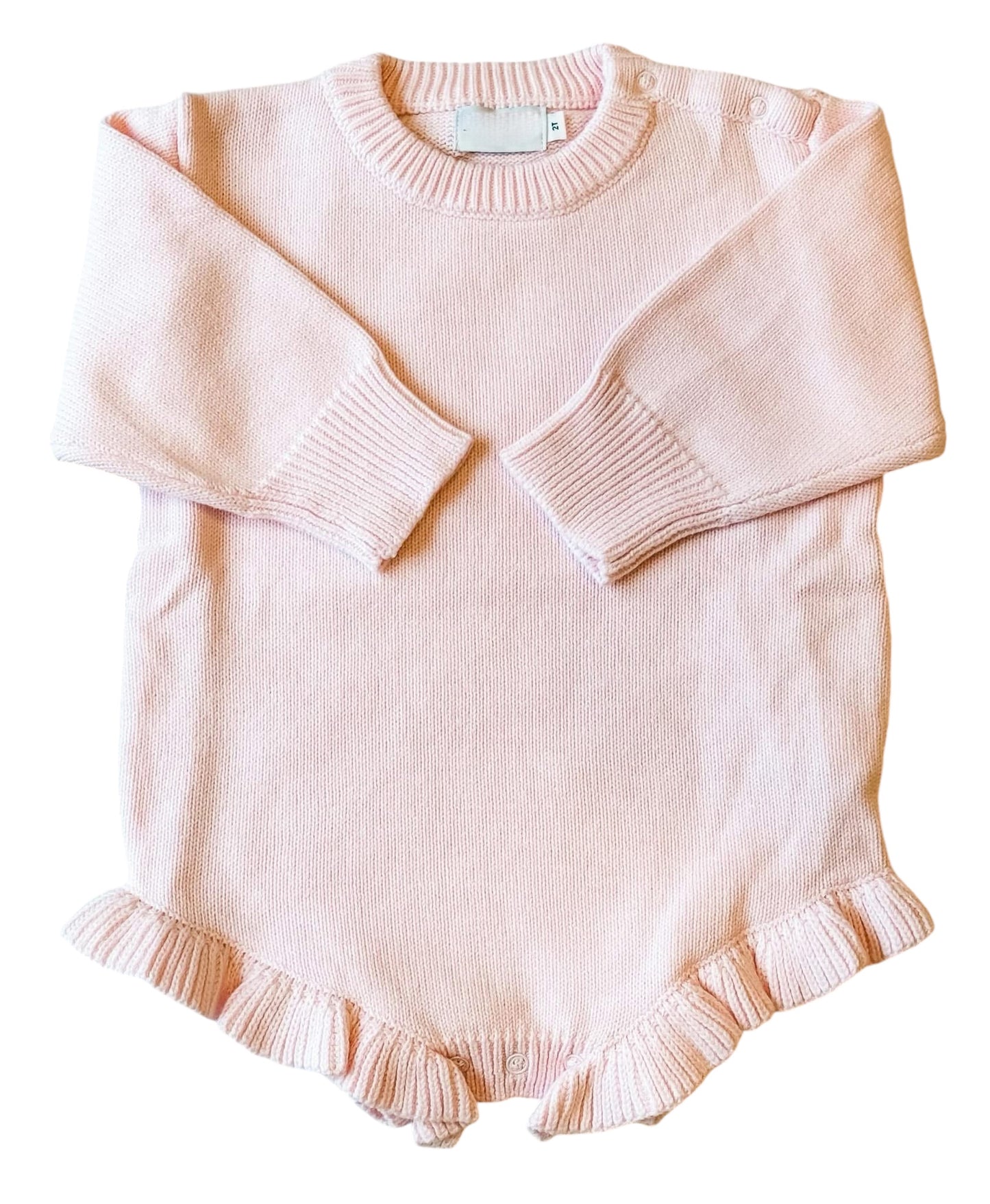 Long Sleeve Knit Ruffle Onesie