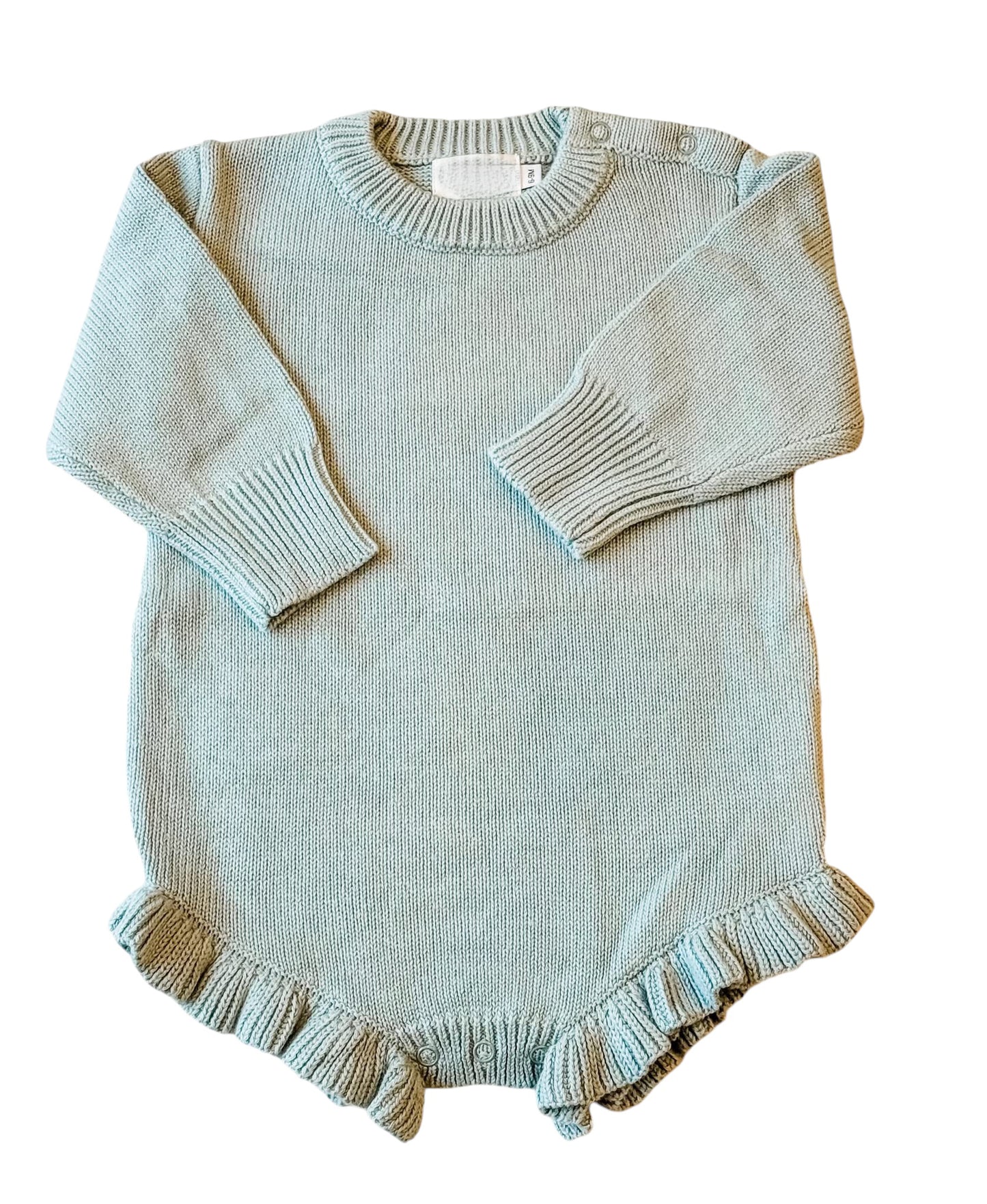 Long Sleeve Knit Ruffle Onesie