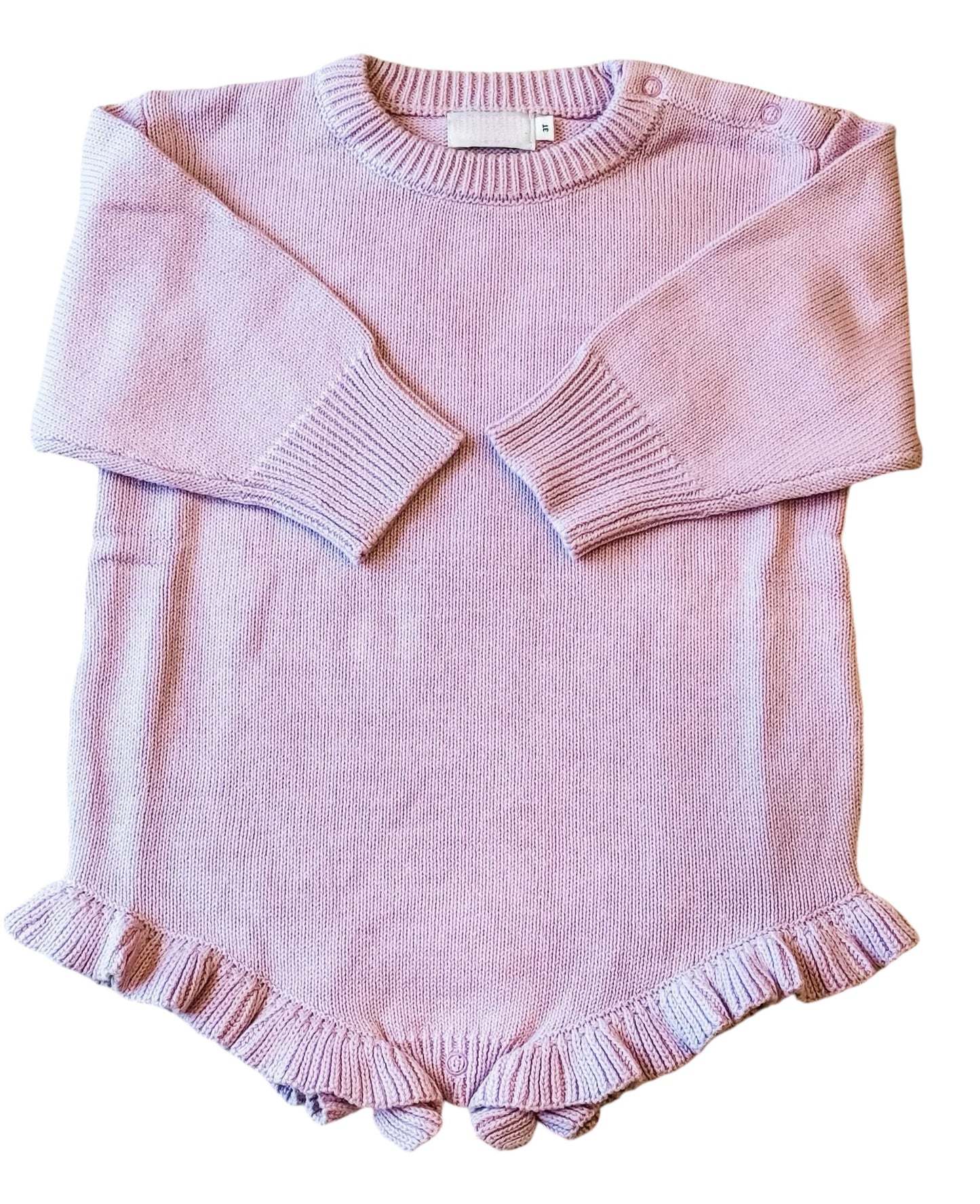 Long Sleeve Knit Ruffle Onesie