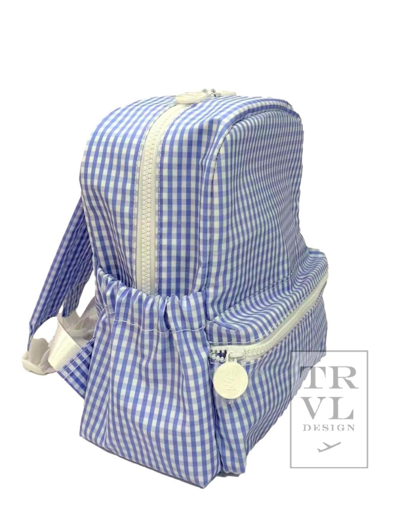 TRVL Mini Backer- Sky Gingham