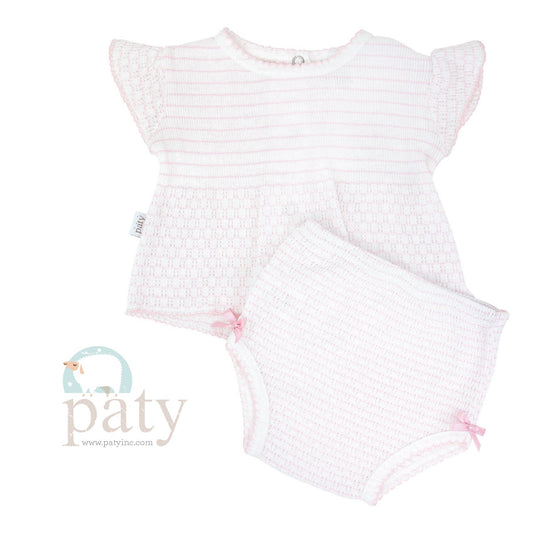 IN Stock Paty pinstripe short sleeve set