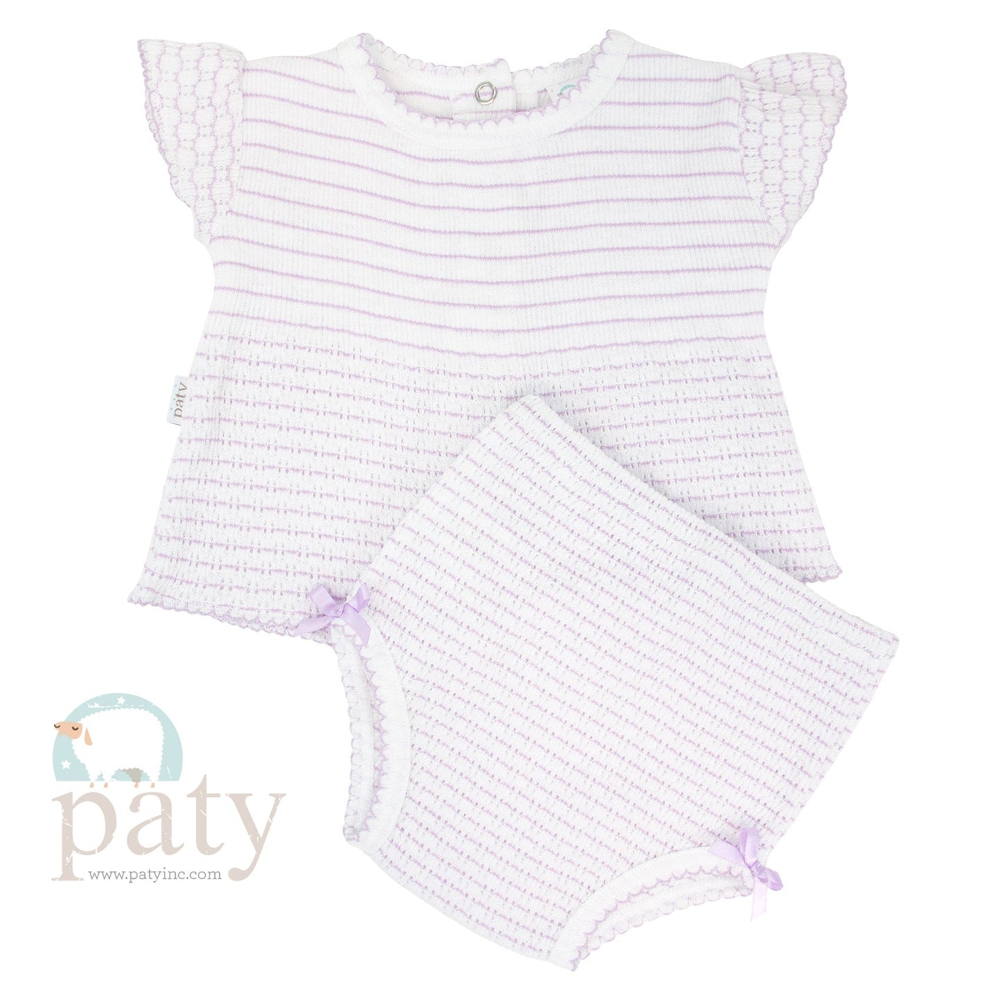 PREORDER Paty pinstripe short sleeve set #331
