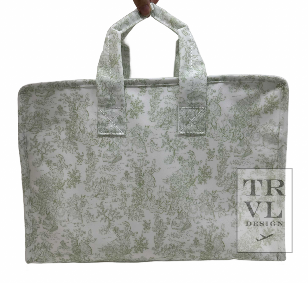 TRVL Overnight Tote - Bunny Green Toile