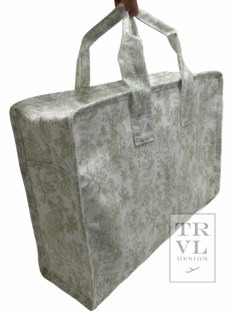 TRVL Overnight Tote - Bunny Green Toile