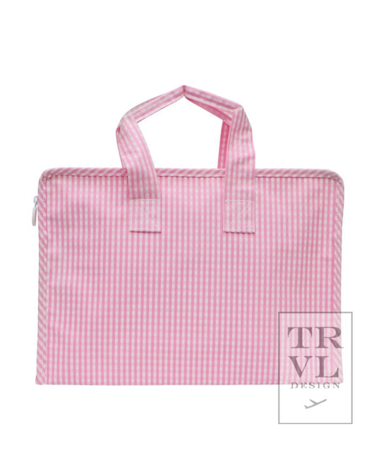 TRVL Overnight Tote-Pink Gingham