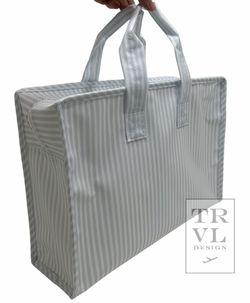 TRVL Overnight Tote- Pimlico Stripe Blue