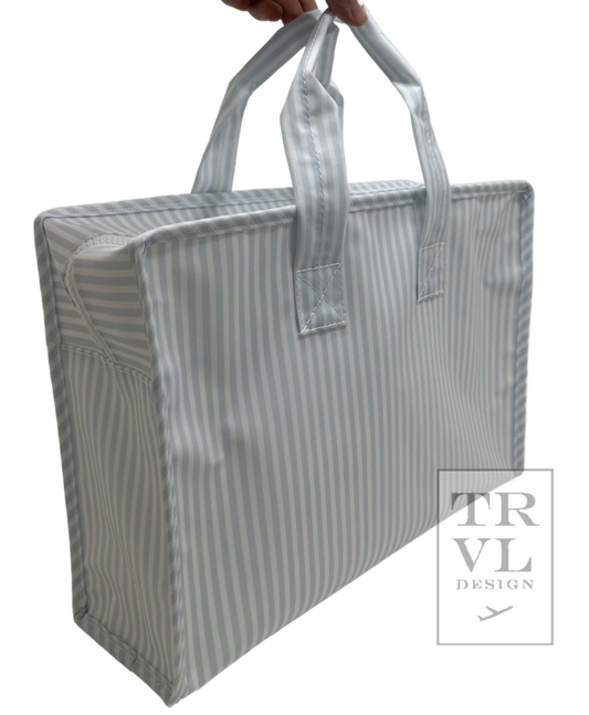 TRVL Overnight Tote- Pimlico Stripe Blue