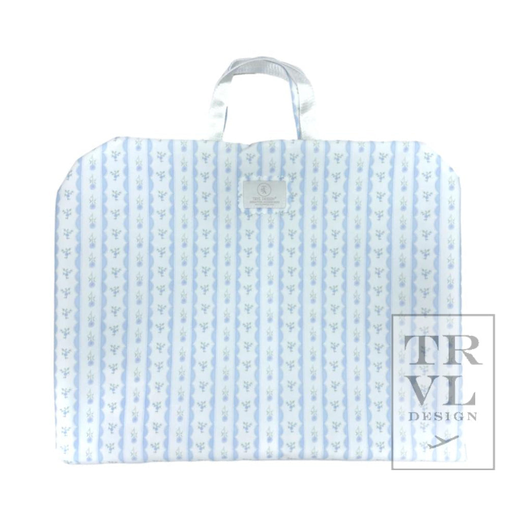 TRVL Garment Bag- Blue Ribbon Floral