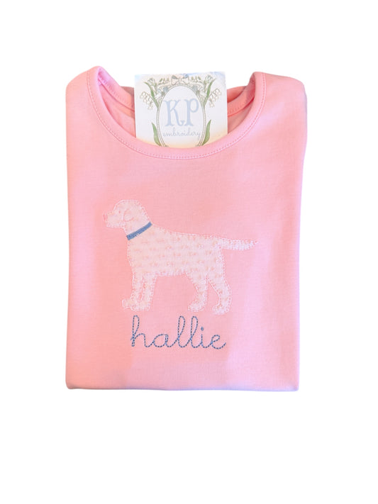 Girls Appliqué Lab Tshirt- name optional