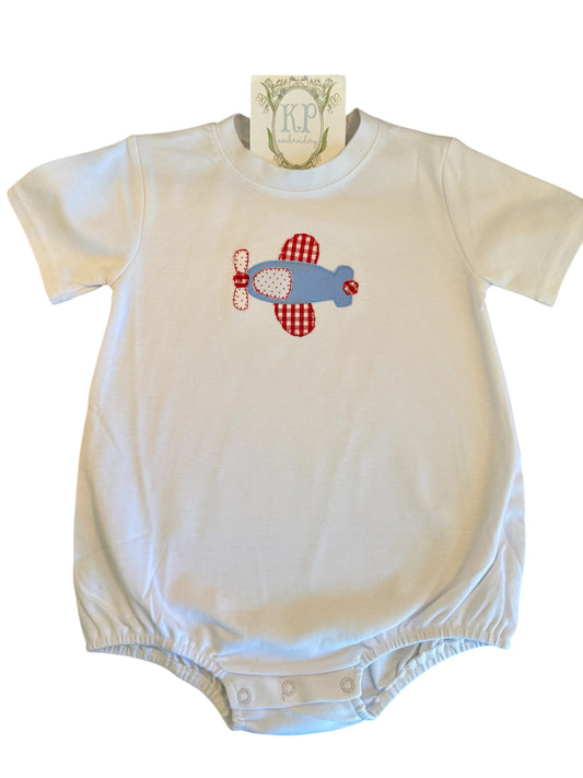 Appliqué Airplane tshirt bubble