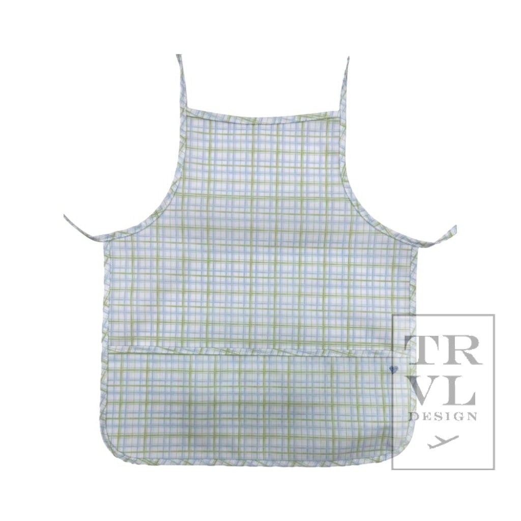 TRVL Coated Apron- Classic Plaid Green