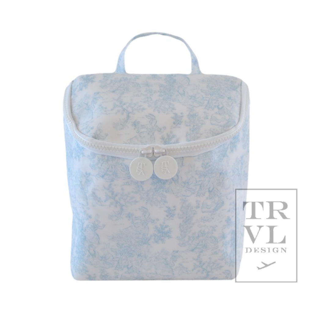 TRVL Takeaway Lunch Bag- Insulated Blue Bunny Toile