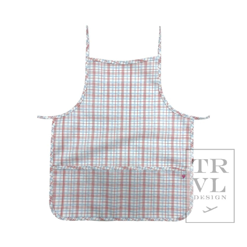 TRVL Coated Apron- Classic Plaid Red