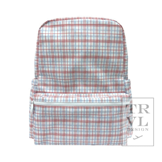 TRVL Backpacker- Classic Plaid Red