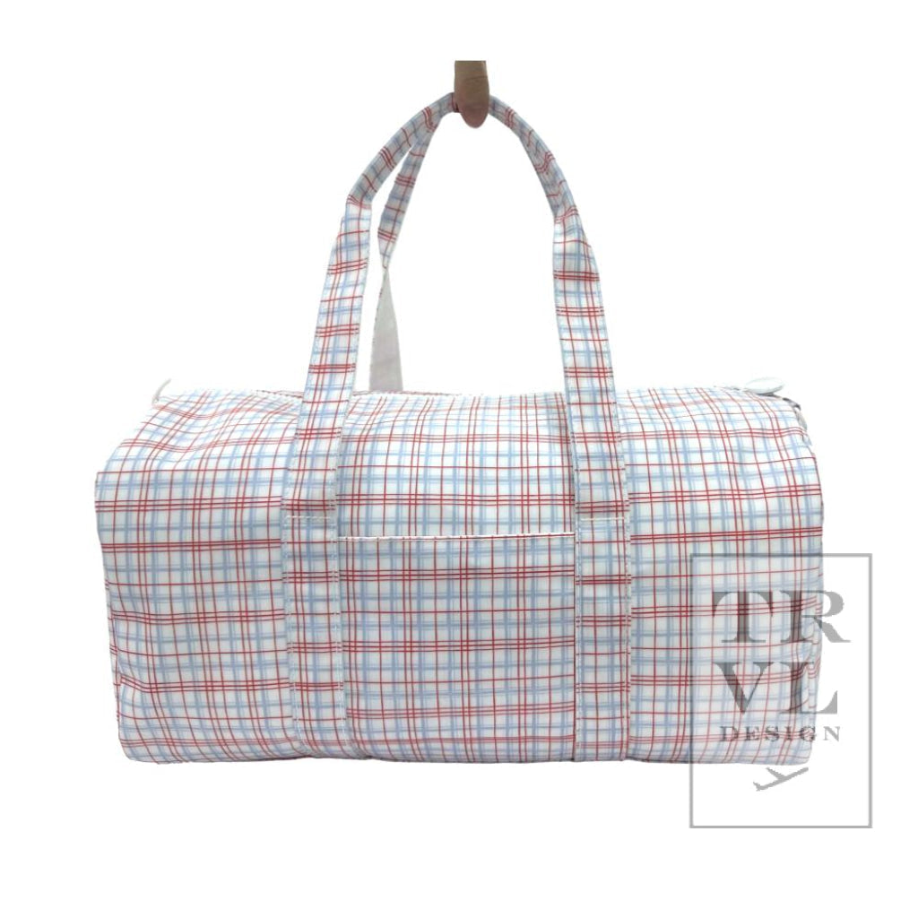 TRVL Weekender- Classic Plaid Red Duffle Bag