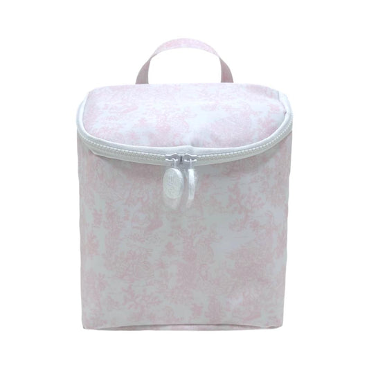 TRVL Takeaway Lunch Bag- Insulated Pink Bunny Toile