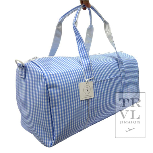 TRVL Weekender- Sky Gingham Duffle Bag