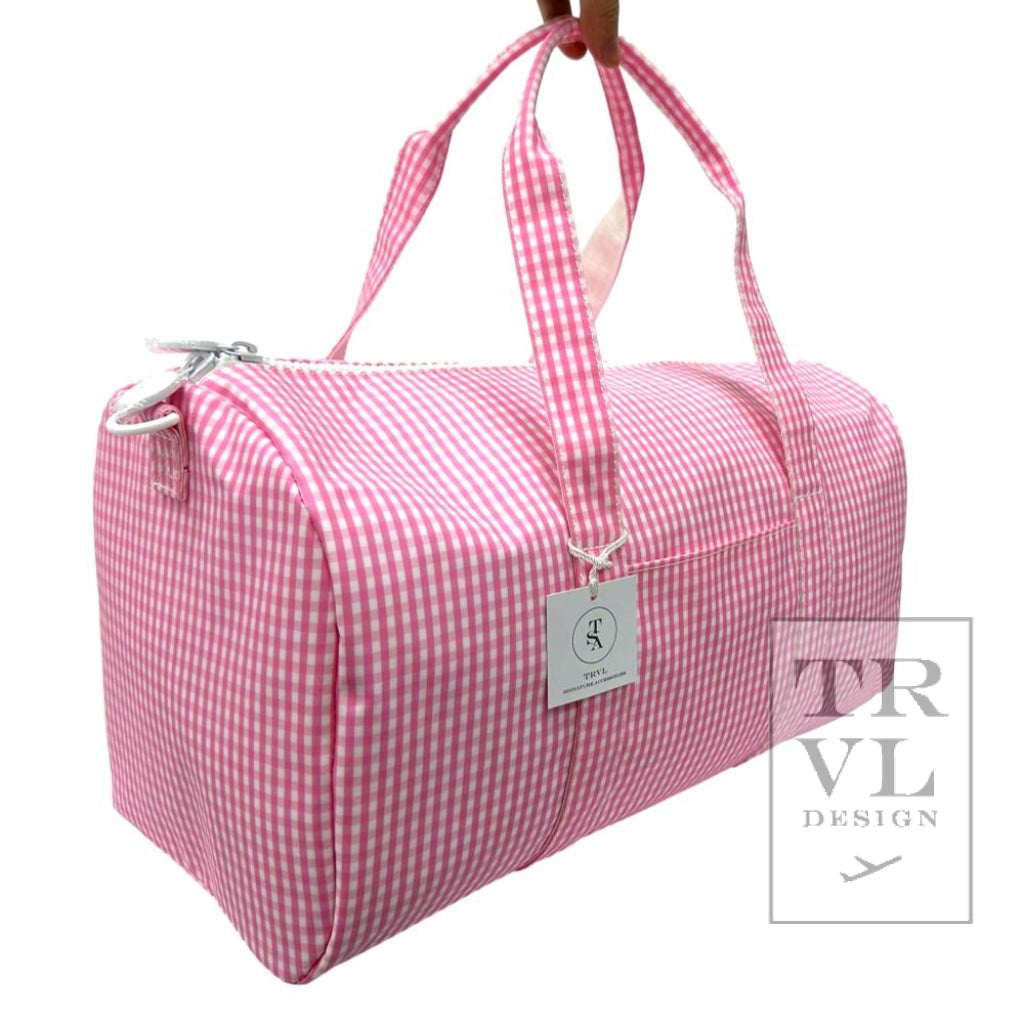 TRVL Weekender- Pink Gingham Duffle Bag