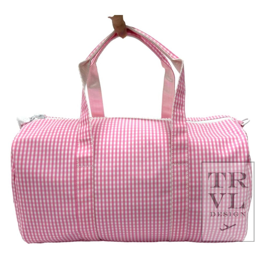 TRVL Weekender- Pink Gingham Duffle Bag