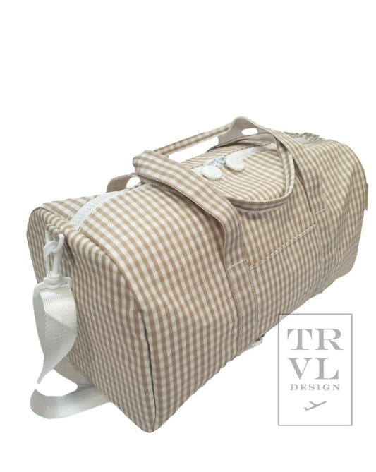 TRVL Weekender- Khaki Gingham Duffle Bag