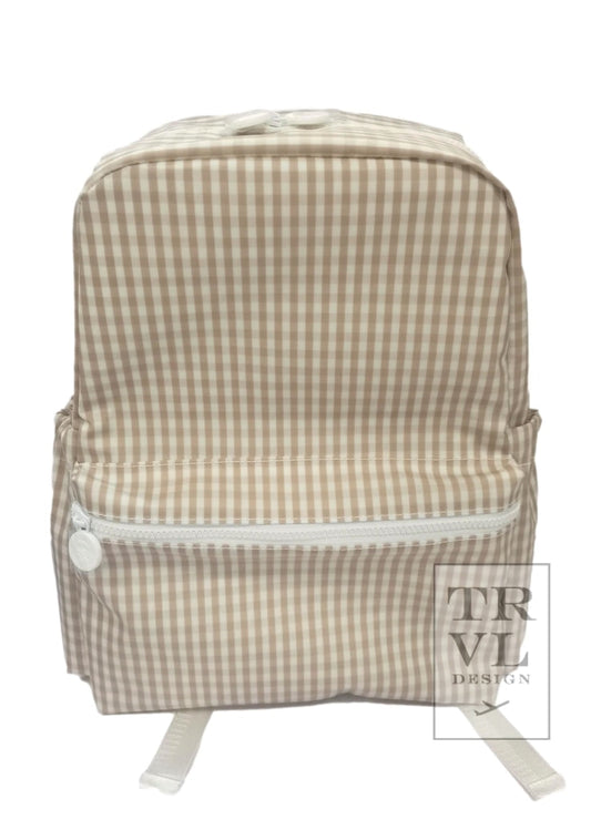 TRVL Backpacker- Khaki Gingham