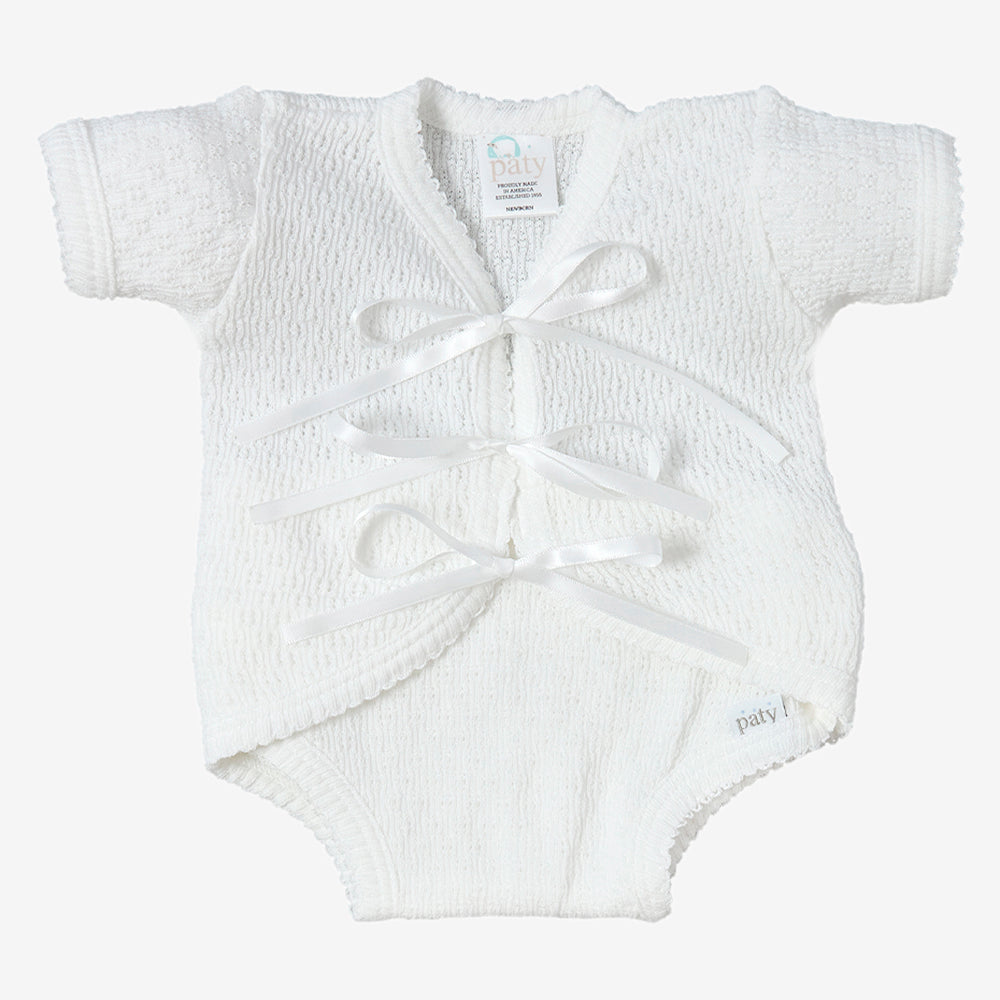 PREORDER Paty Knit Ribbon Tie Onesie