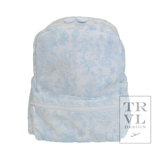 TRVL Mini Backer- Blue Bunny Toile