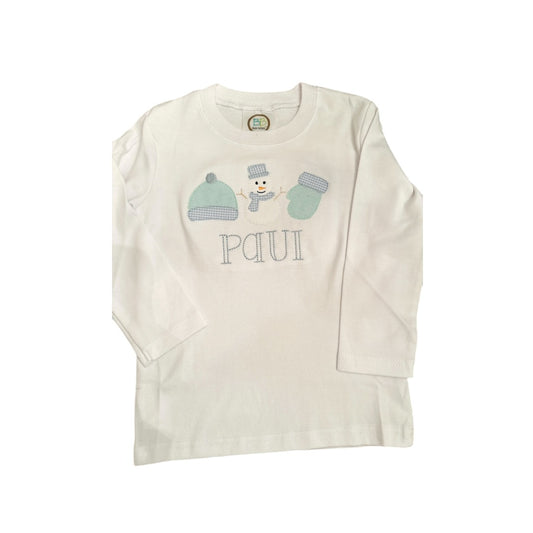 Boys Applique Snowman Tshirt