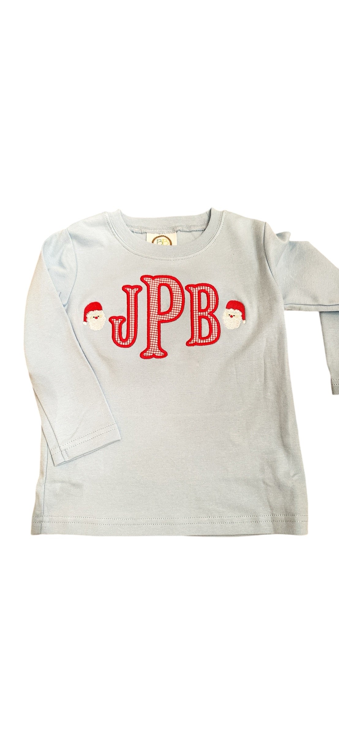 Boys Initial Applique Christmas Tshirt- can choose different minis!