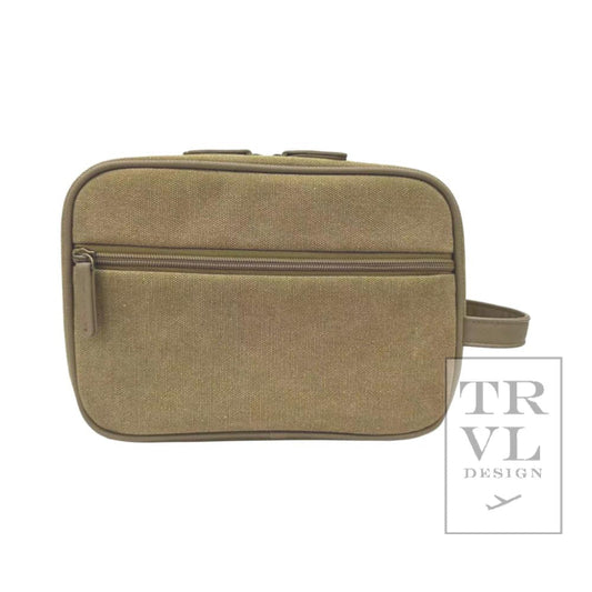 TRVL Men’s Kit Case - Toiletry Bag Coated Canvas Hay