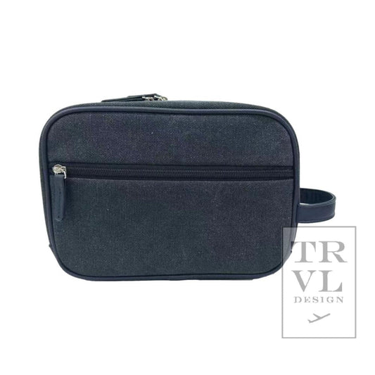 TRVL Men’s Kit Case - Toiletry Bag Coated Canvas Indigo