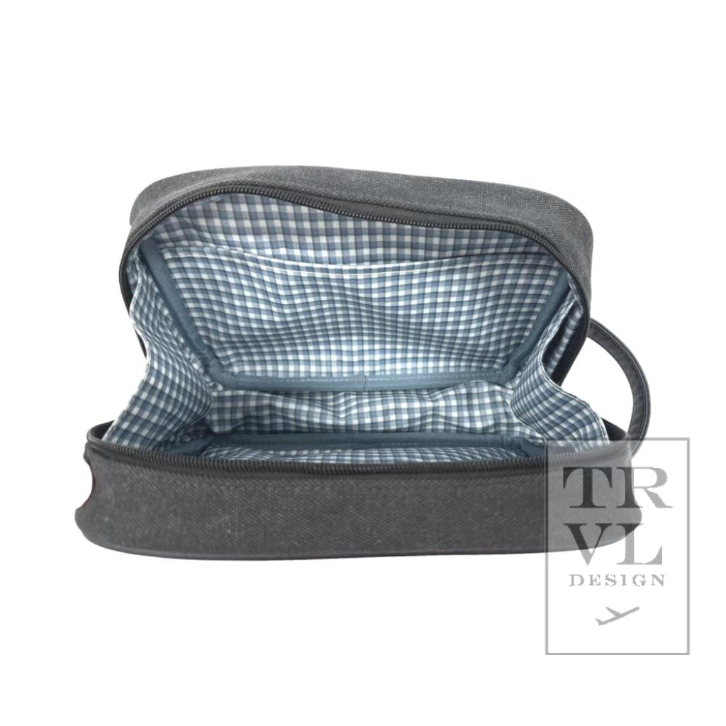 TRVL Men’s Kit Case - Toiletry Bag Coated Canvas Indigo