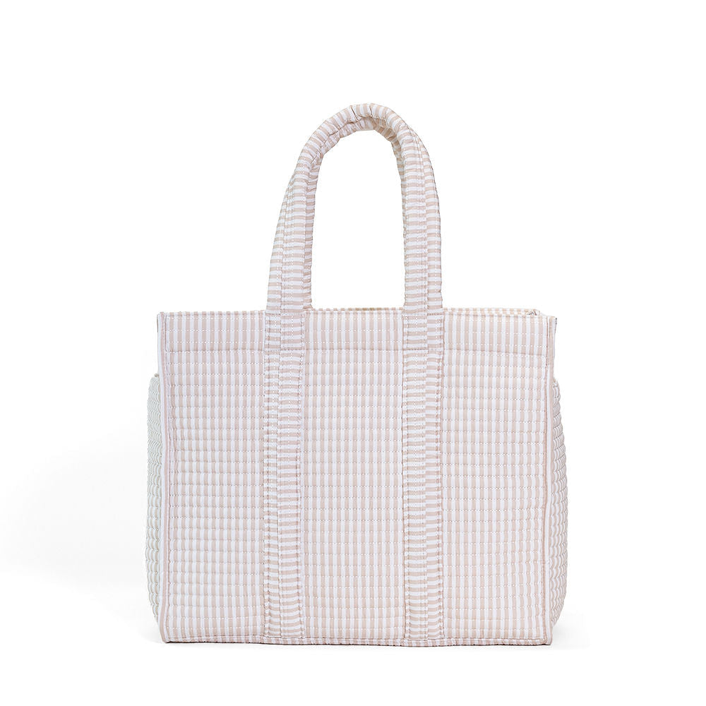 TRVL Quilted Go Go Tote- Pimlico Stripe Sand