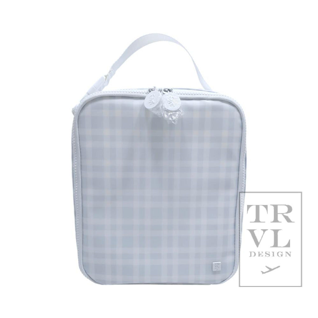 TRVL Lunch Box Insulated Lunch Bag- Pimlico Plaid Blue