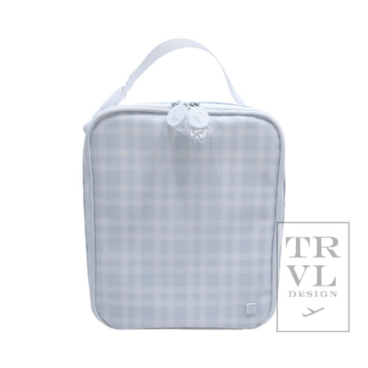 TRVL Lunch Box Insulated Lunch Bag- Pimlico Plaid Blue