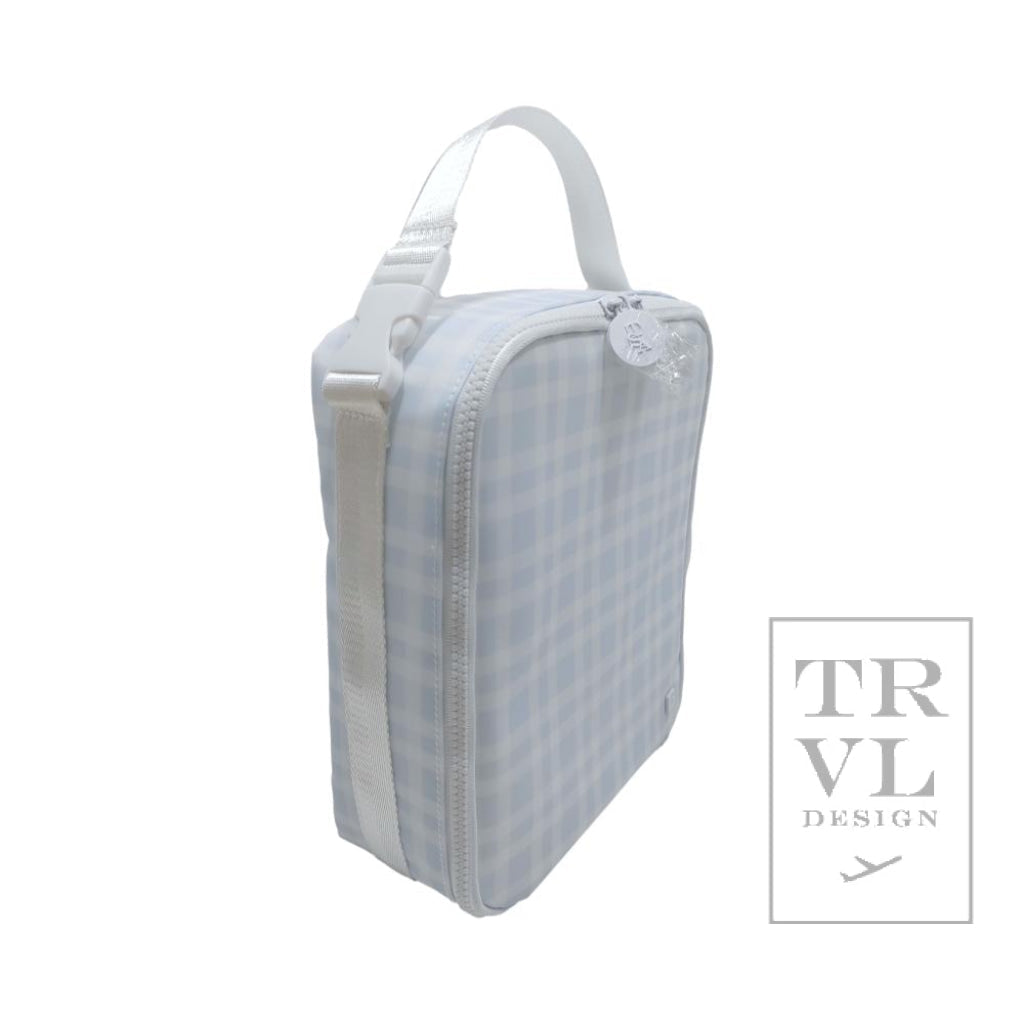 TRVL Lunch Box Insulated Lunch Bag- Pimlico Plaid Blue