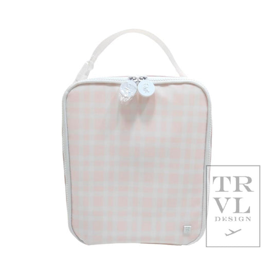 TRVL Lunch Box Insulated Lunch Bag- Pimlico Plaid Pink