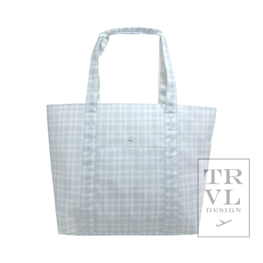 TRVL Jumbo Tote- Pimlico Plaid Blue