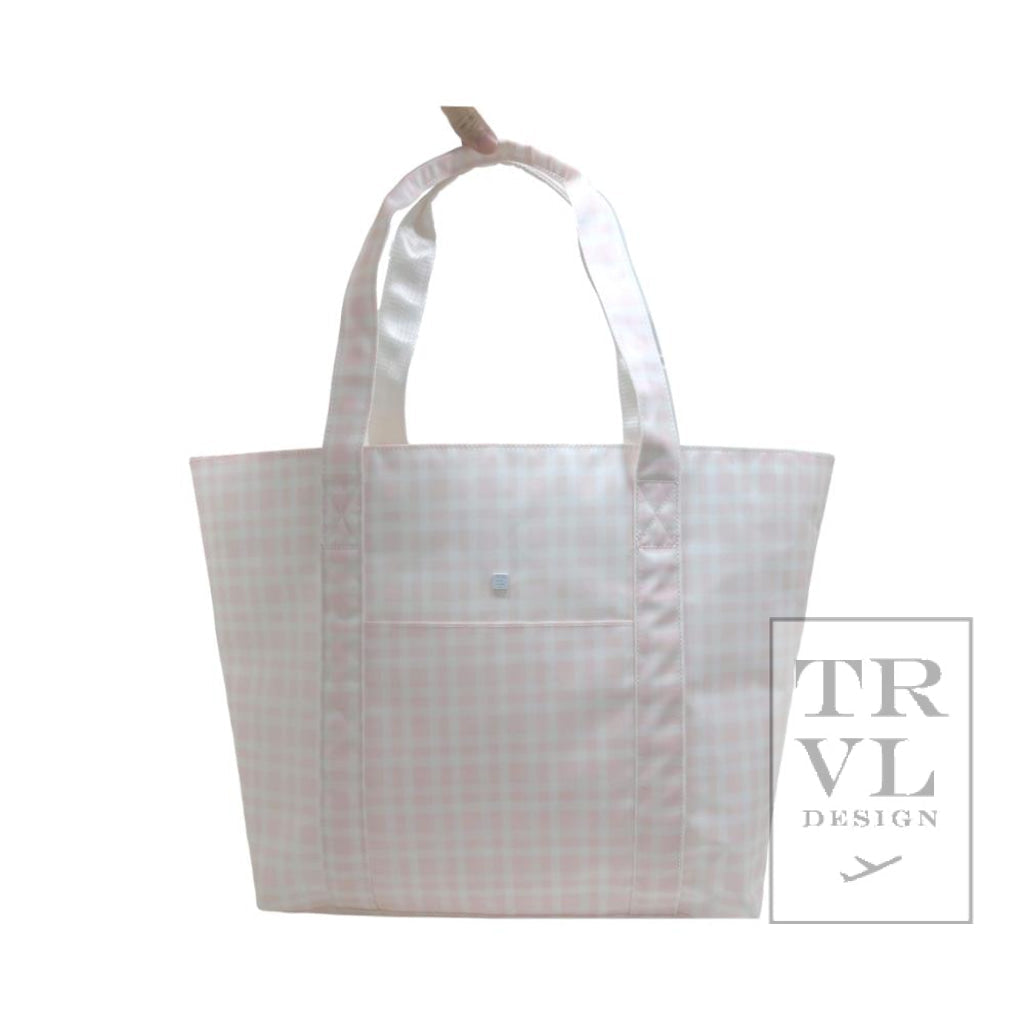 TRVL Jumbo Tote- Pimlico Plaid Pink