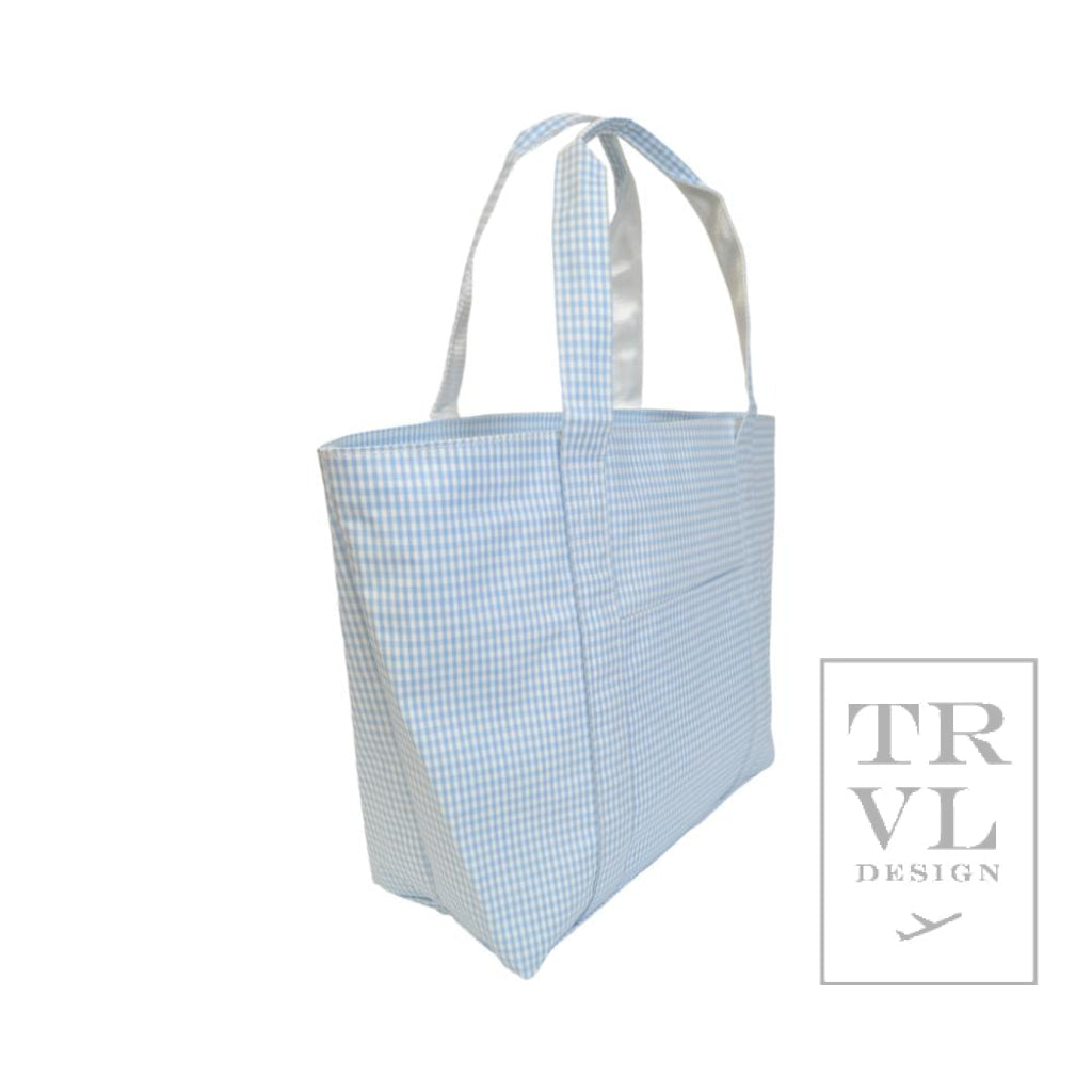 TRVL Jumbo Tote- Mist Gingham