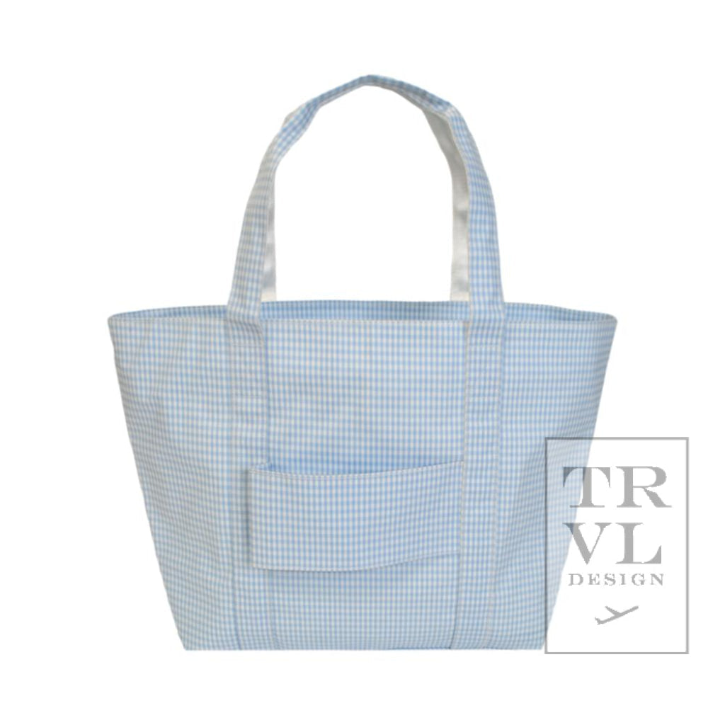 TRVL Jumbo Tote- Mist Gingham