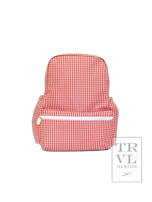 TRVL Backpacker- Red Gingham
