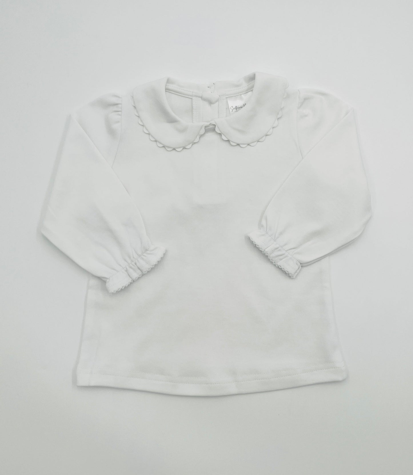 Girls Long Sleeve Ric Rac Collar Shirt